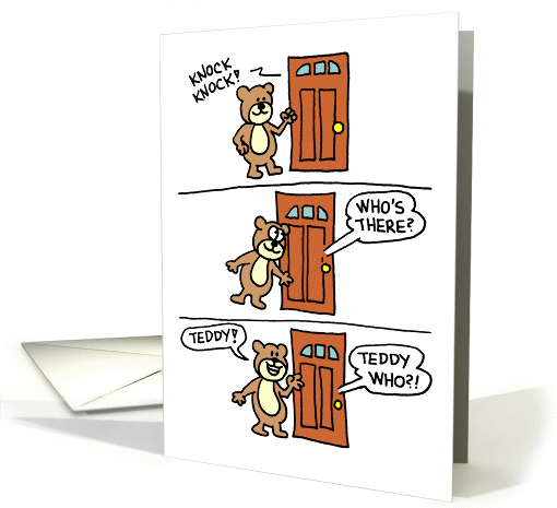 Knock Knock Bear Cartoon Annivesary card (1294172)