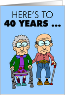 Growing Old Together 40th Wedding Anniversary card