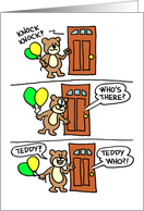 Knock Knock Teddy 5th Birthday card
