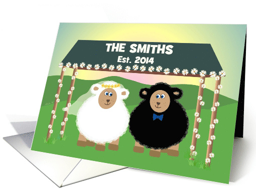 Sheep Wedding Congratulations- fun, personalized card (1270138)