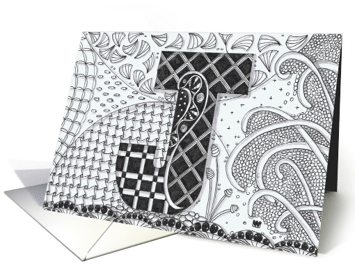 Letter J initial/monogram landscape black/white colouring... (1317022)