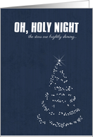 Oh, Holy Night with Sparkly Tree and Bright Star for Christmas card