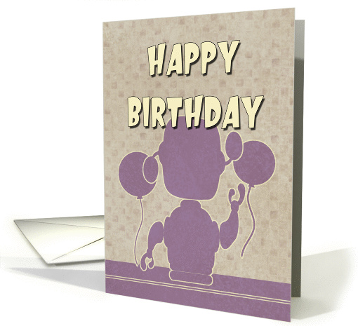 Girl Robot Birthday card (1314514)