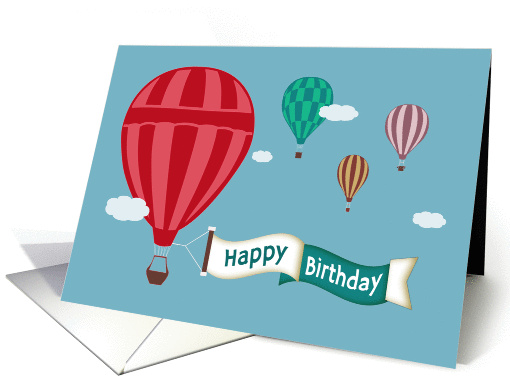 Hot Air Balloons Displaying Banner Birthday card (1315320)