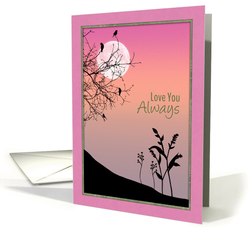 Pink Border with Sunset and Moon Birthday card (1315322)