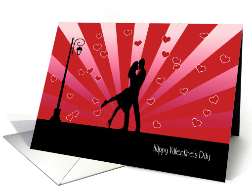 Couple in Front of Sunburst with Scattered Hearts card (1326382)