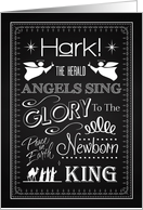 Chalkboard Hark The Herald Angels Sing Christmas card