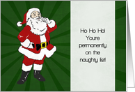 Funny Retro Christmas Card with Cartoon Laughing Santa card