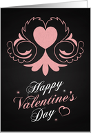 Chalk Pink Ornamental Heart Valentines Day Card