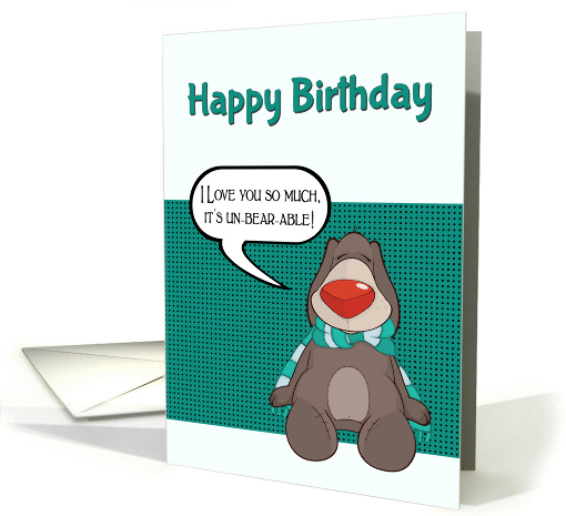 Sleepy Brown Cartoon Bear with Red Nose and Green Scarf card (1354768)