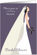 Personalized Bridal Shower Invitation with Bride and Veil card