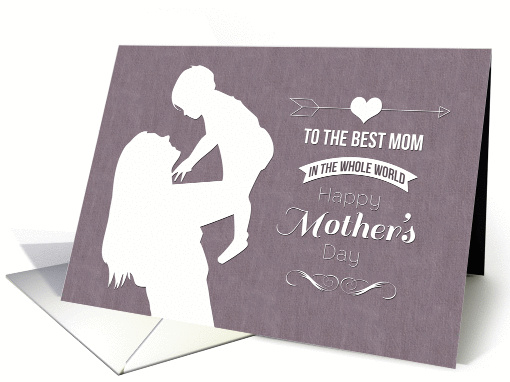 Mother Holding Her Baby Silhouette for Mother's Day card (1362930)