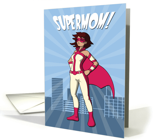 Celebrate Mom for Mothers Day with Cartoon Supermom card (1363304)