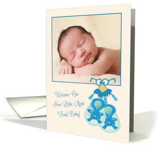 Customizable Announcement for April Fools Baby with Funny Face card