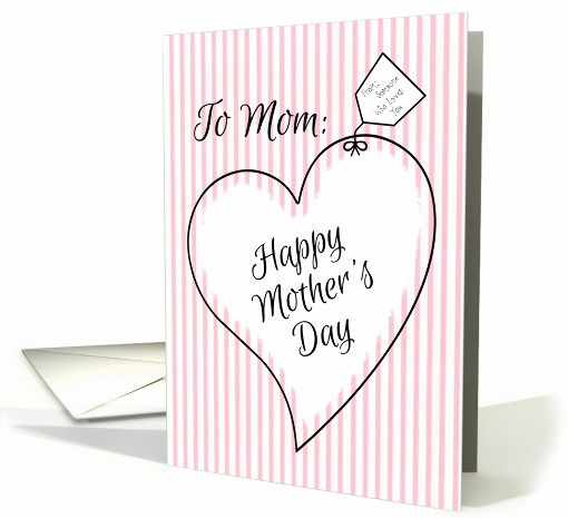 Pink Stripes and Heart Gift for Mothers Day card (1366464)