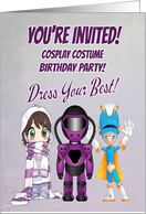 Kid Cosplay Theme Birthday Invite with Different Characters card