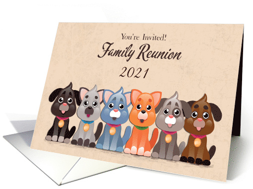 Customize Year Family Reunion Invitation with Dogs card (1371140)
