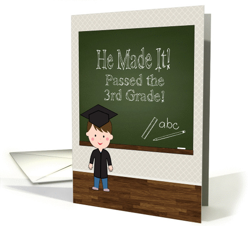 Boy 3rd Grade Graduation Party Invitation with Cute Boy... (1371932)