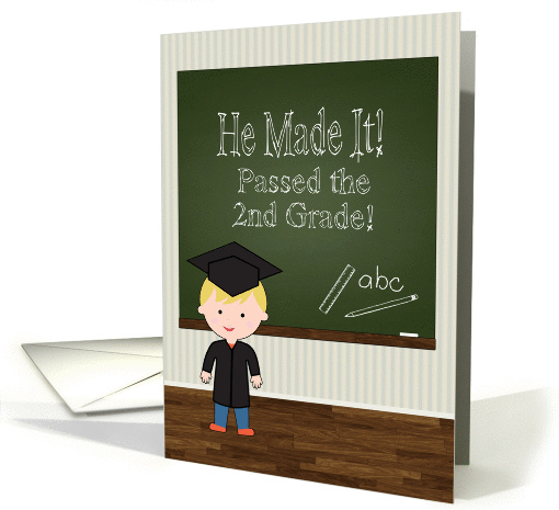 Cute Little Boy 2nd Grade Graduation Party Invitation card (1371934)