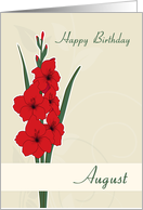 Gladiolus August Birth Flower for Birthday card