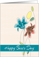 Eloquent Flower Illustrations for Happy Bosss Day card