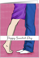 Legs of a Couple Embracing for Sweetest Day card