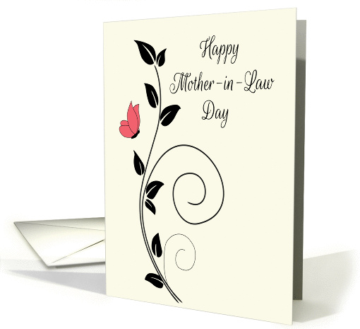 Butterfly, Vine, and Swirls for Happy Mother-in-Law Day card (1385368)