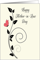 Butterfly, Vine, and Swirls for Happy Mother-in-Law Day card