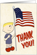 Boy Holding a United States Flag for Veterans Day card