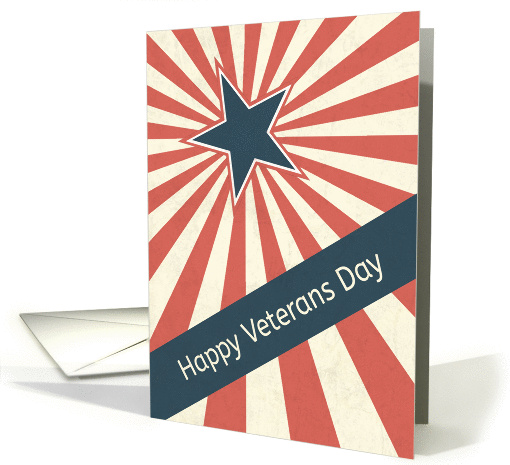 Retro Star with Sunburst for Veterans Day card (1386122)