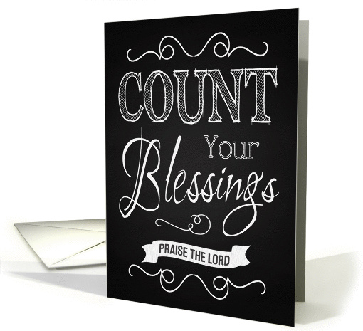 Count your Blessings Chalkboard Christian Thanksgiving card (1388592)