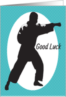 Martial Arts Competition Good Luck with Silhouette Competitor card