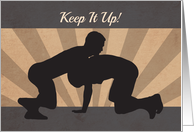 Silhouette Wrestlers in a Match for Encouragement card