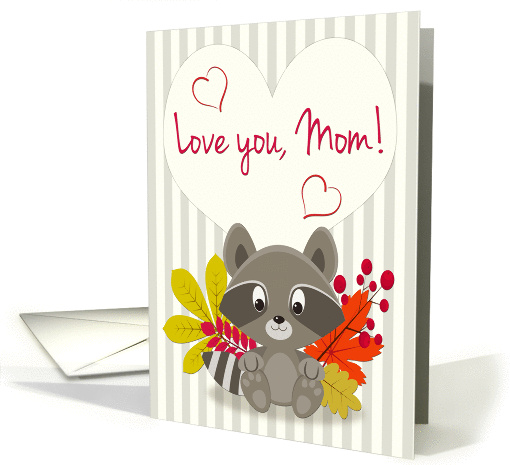 Sitting Raccoon with Foliage for Mothers Day card (1419772)