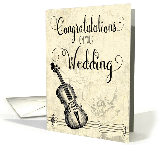 Vintage Congratulations on your Wedding with Violin card (1454318)