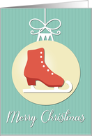 Ice Skates on Christmas Decoration card