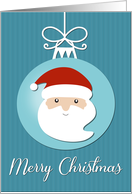 Santa Face on Christmas Decoration card