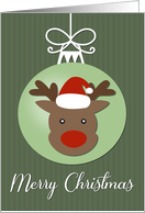Reindeer on Christmas Decoration card