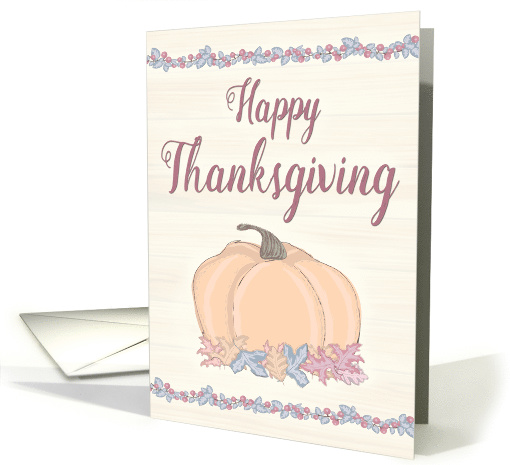 Pumpkin with Leaves and Berries for Thanksgiving card (1534418)
