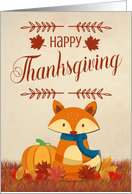 Happy Thanksgiving for Canada with Fox and Leaves card