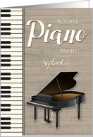 National Piano Month with Keys and Piano card