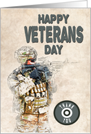 Soldier Holding a Gun for Veterans Day card