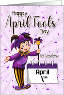 Jester with April 1st Calendar for Grandfather April Fools Day card