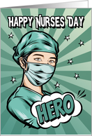 Superhero Nurse with Comic Book Design for Nurses Day From Group card