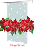 From Afar, Merry Christmas with Stylized Poinsettia in the Snow card