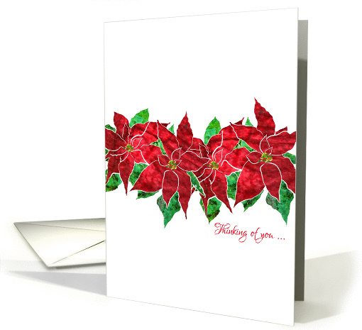 Thinking of You with Stylized Red Poinsettia, Elegant... (1333558)