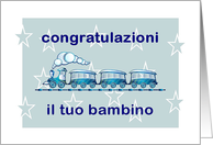 Congratulazioni il tuo bambino - New Baby Boy in Italiano card