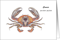Cancer the crab, birthday card