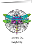 Ornate dragonfly, birthday card