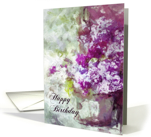 Beautiful Purple Flower Blossom Birthday Card for her card (1295616)